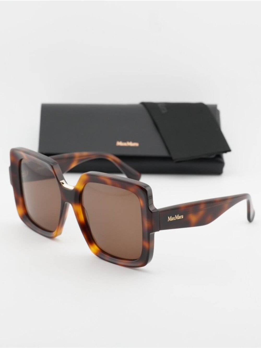 Max Mara Ernest MM0088 52E Square Sunglasses - Dark Havana /Brown